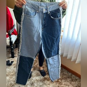 Ragged Priest Equilibrium Patchwork Denim Mom Jeans sz 24